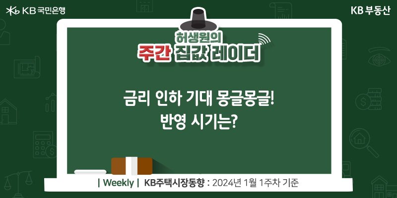 본 컨텐츠의 표지. 제목인 '금리 인하 기대 몽글몽글! 반영 시기는?'가 적혀있다.