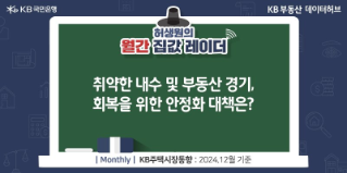 취약한 '내수' 및 '부동산 경기', 회복을 위한 안정화 대책은?이라는 제목이 가운데 자리잡고 있다.