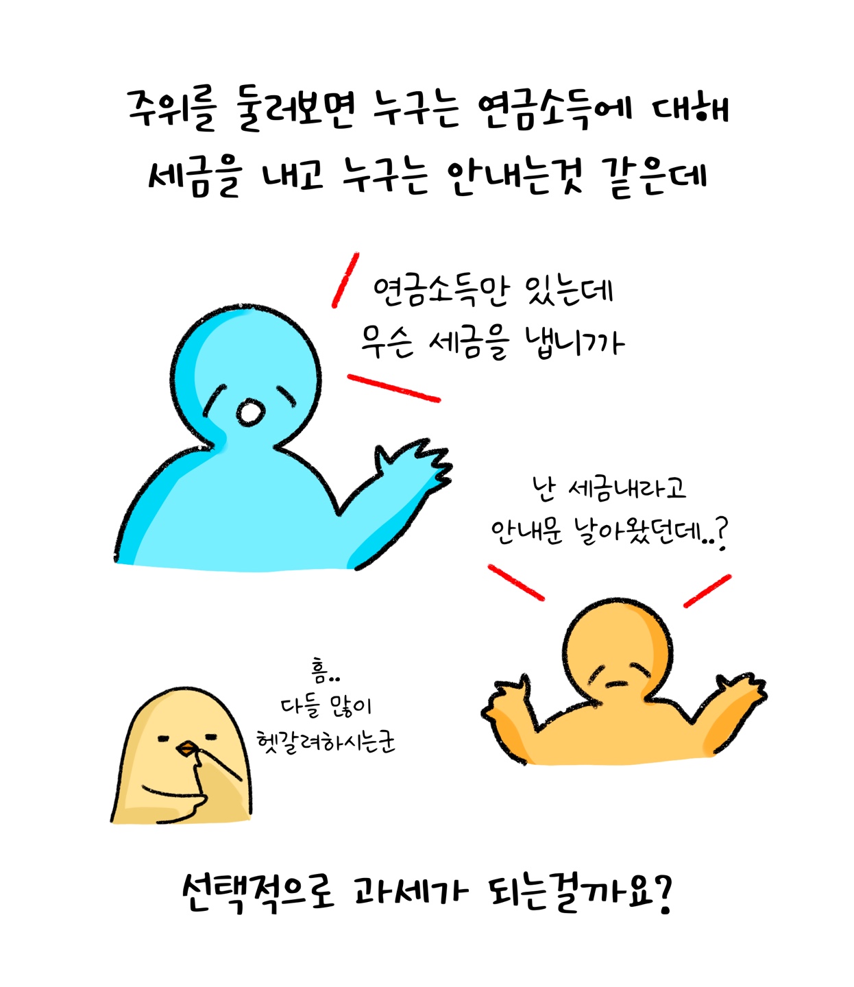 '연금소득'에 대해 세금을 내는 건지에 대한 내용을 설명하려고 하는 모습이다.