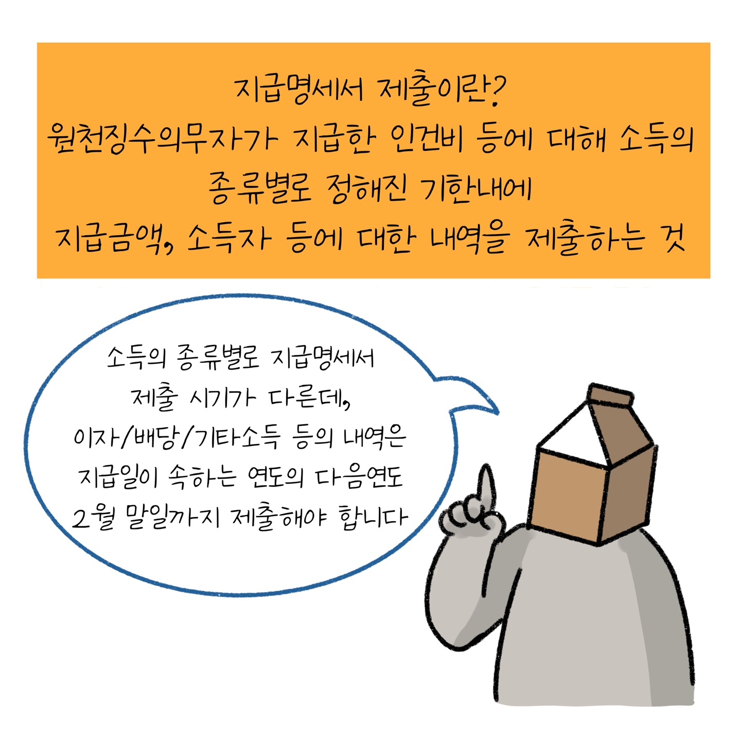 '지급명세서' 제출이란 '원천징수의무자'가 인건비 등에 대한 내역을 제출하는 것이라고 설명하고 있다.