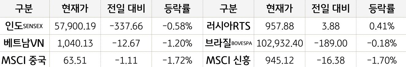 신흥국 증시