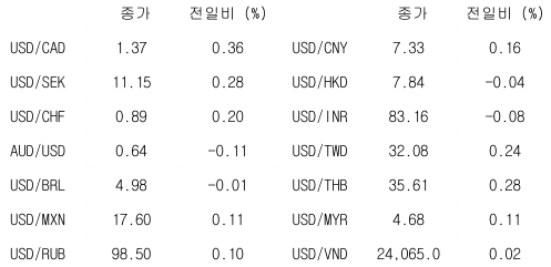 글로벌 주요 통화 동향