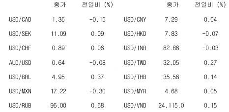 글로벌 주요 통화 동향
