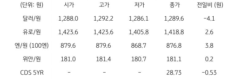 국내 외환 시장 동향
