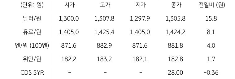 국내 외환 시장 동향