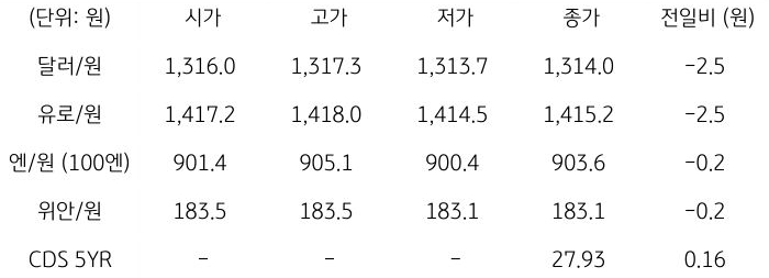 국내 외환 시장 동향