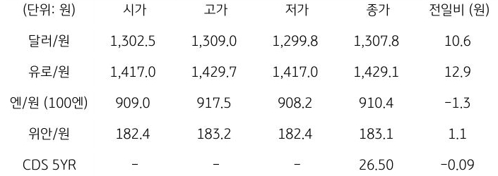 국내 외환 시장 동향
