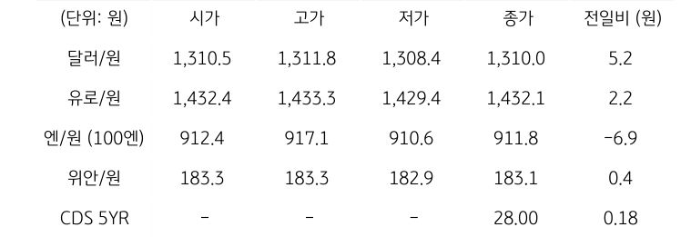 국내 외환 시장 동향
