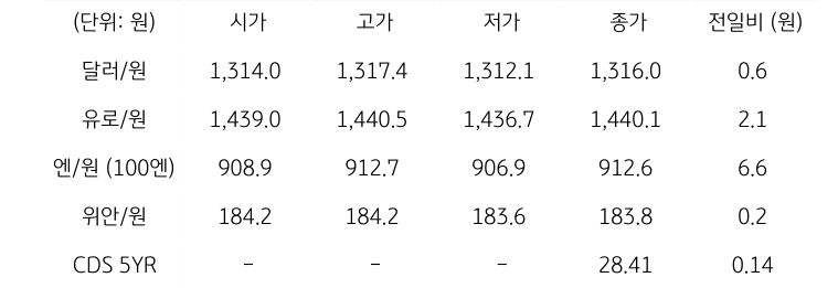 국내 외환 시장 동향