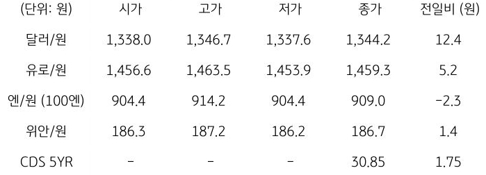 국내 외환 시장 동향