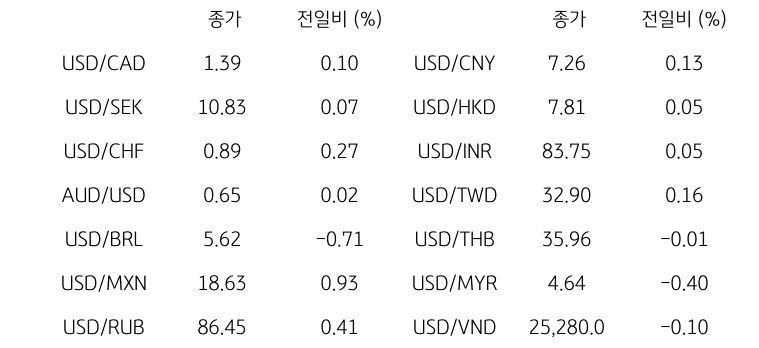 글로벌 주요 통화 동향