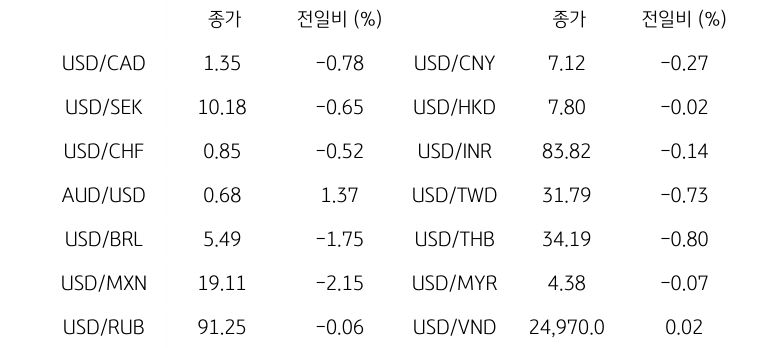 글로벌 주요 통화 동향