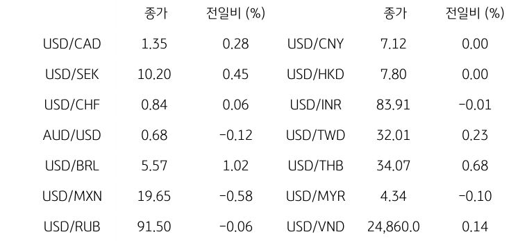 글로벌 주요 통화 동향