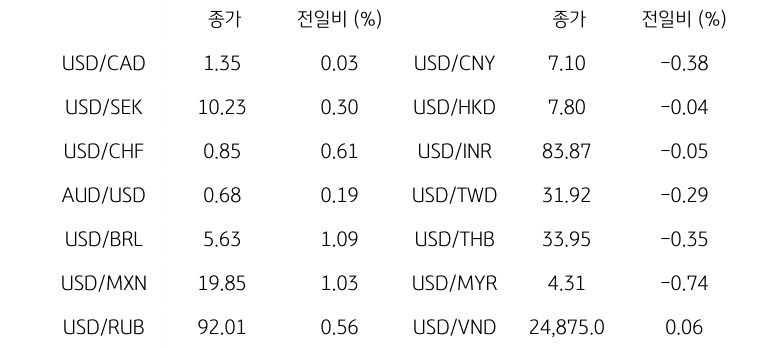 글로벌 주요 통화 동향