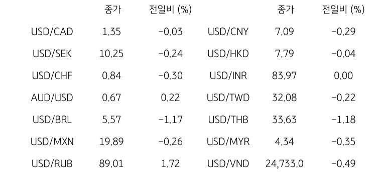 글로벌 주요 통화 동향