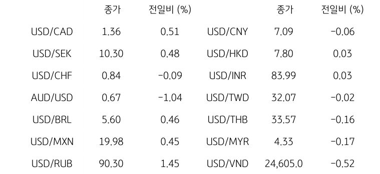 글로벌 주요 통화 동향