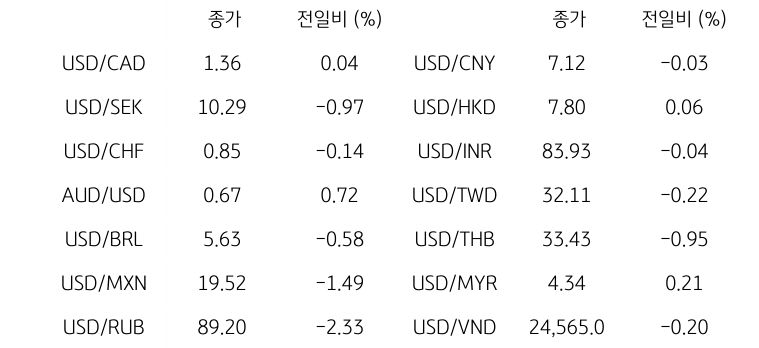 글로벌 주요 통화 동향