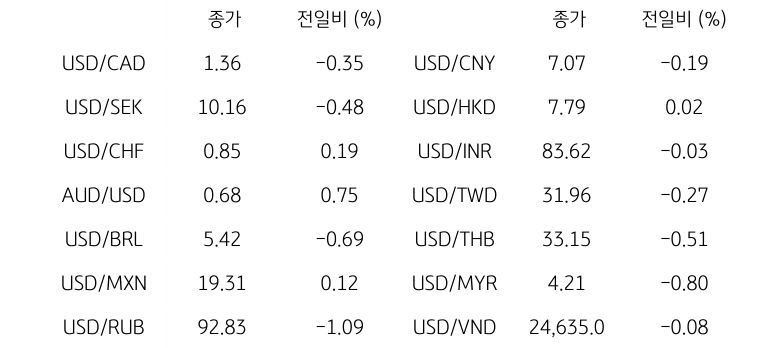 글로벌 주요 통화 동향