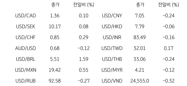 글로벌 주요 통화 동향