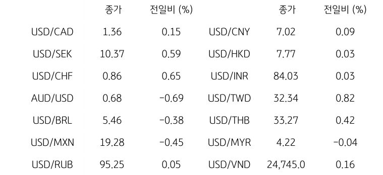 글로벌 주요 통화 동향