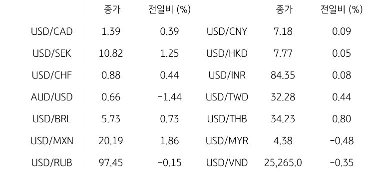 글로벌 주요 통화 동향