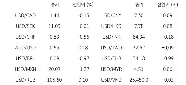 글로벌 주요 통화 동향