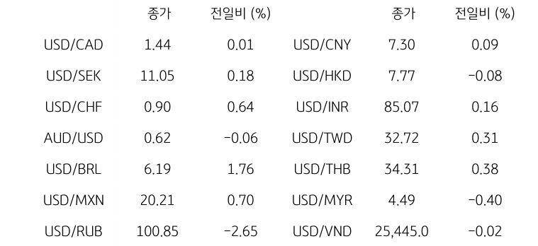 글로벌 주요 통화 동향