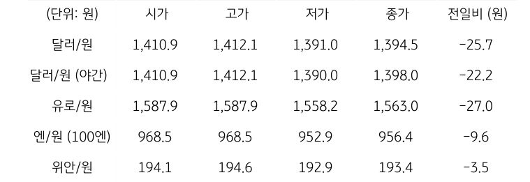 국내 외환 시장 동향
