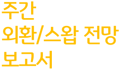 주황색으로 한글 글자로 씌어진 '주간 외환/스왑 전망 보고서' 의 제목입니다.