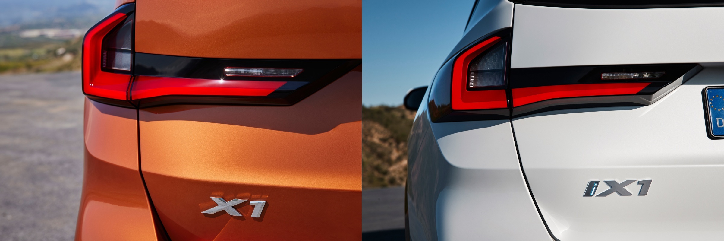 'BMW X1'과 'BMW iX1'의 차체 사진. 두 차량의 모양 면에서는 고민할 이유가 없으며, 본인에게 맞는 차량 형태를 고르면 된다.