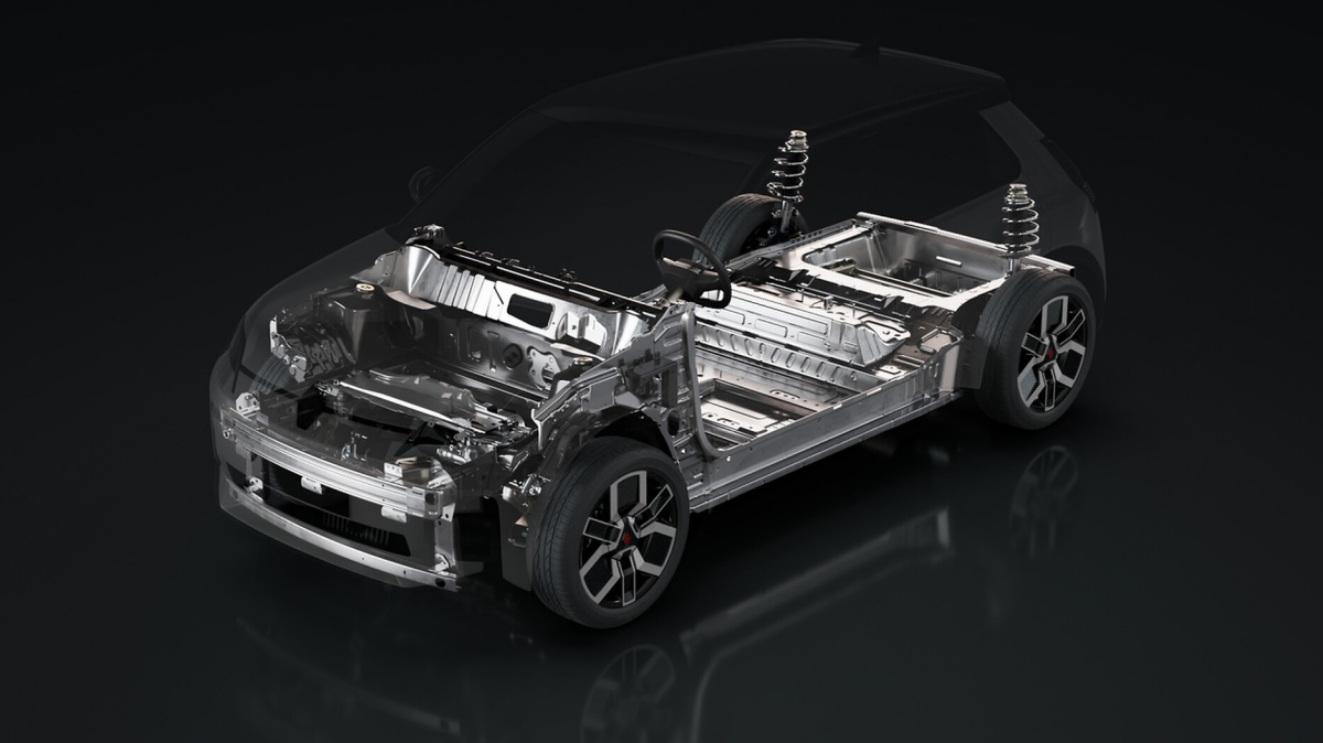 '르노 5 E-테크' 차량 프레임 이미지이다.
