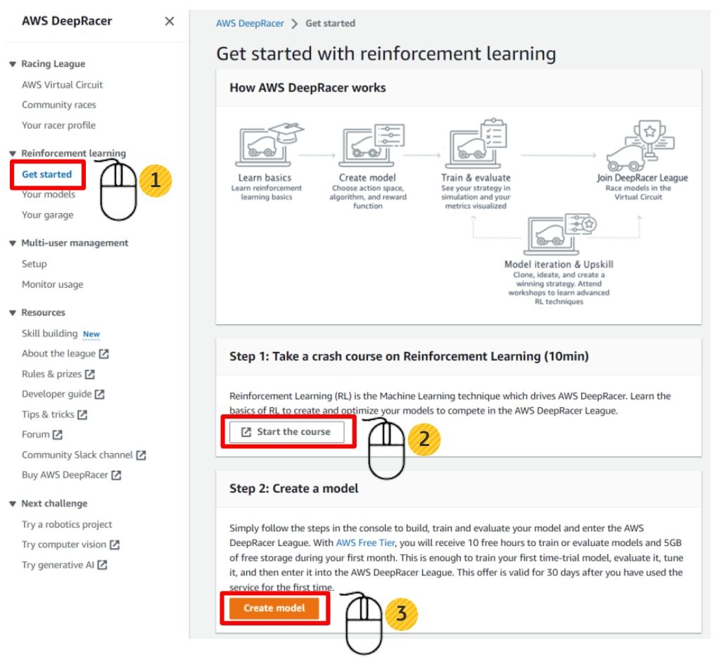 AWS DeepRacer 콘솔 메인화면을 보여주는 이미지이다.