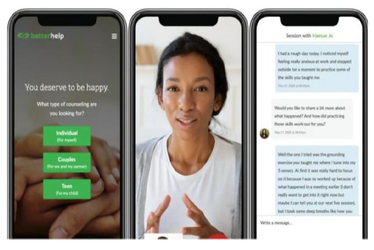 '온라인 치료' 플랫폼인 '베터헬프' 어플 이미지다. 