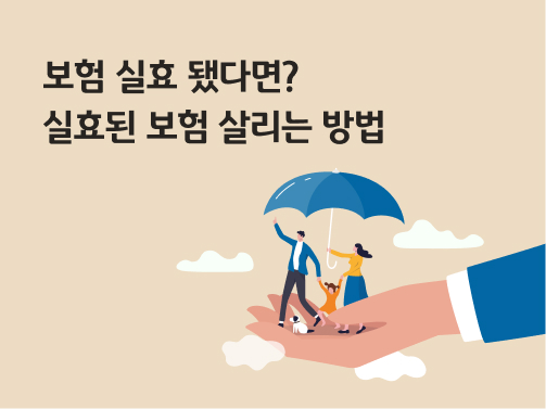 실효된 보험을 되살리러 가족들이 우산을 쓰고 날아가고 있다.